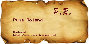 Puns Roland névjegykártya